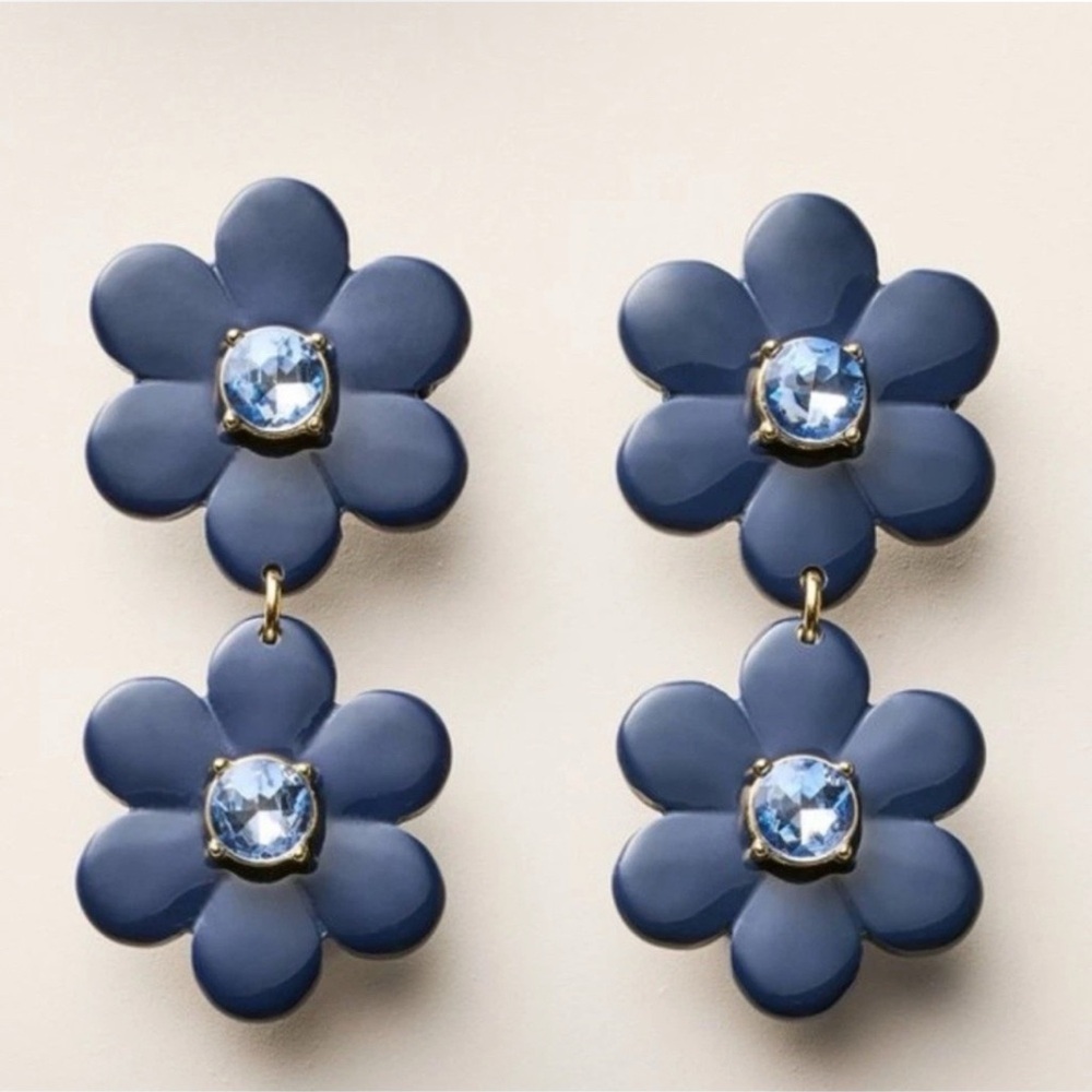 Kate Spade Target Blue Flower Earrings in Box New